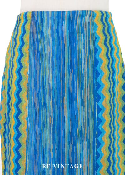 套裝裙子 - 藍調信號像素浪潮短裙（23"）3