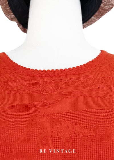 隱形動物園橘紅色針織短袖上衣5