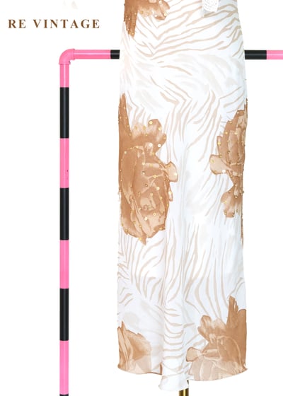 斑馬紋底荒漠玫瑰長洋裝4