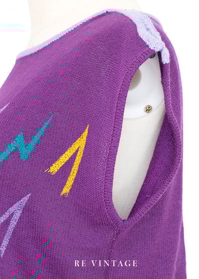 『歐洲寶物』義大利製 - 繽紛閃電紫羅蘭針織上衣6