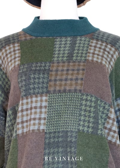 Courtyard 薄款寬鬆千鳥格紋套頭毛衣3