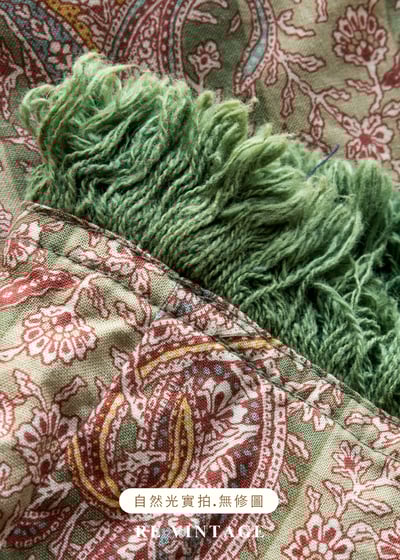 東方花紋草綠流蘇及膝裙（24.5）11