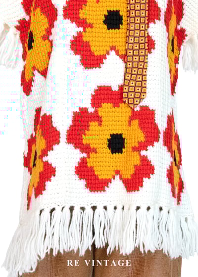 大紅花嬉皮白日夢像素針織上衣4