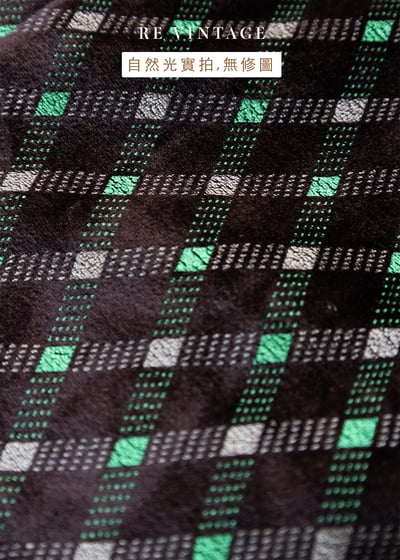 螢光綠格紋巧克力色絨布裙裙（28"）8