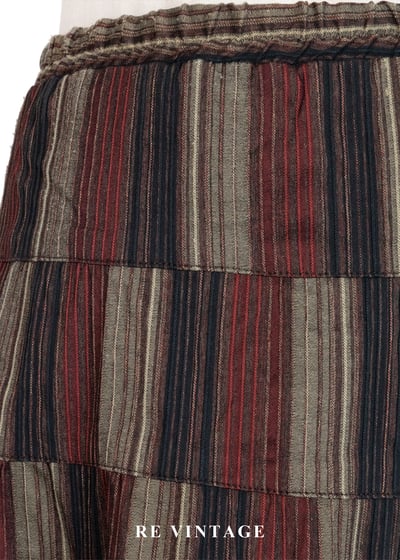 時空階梯條紋拼貼格紋長裙（25-29"）10