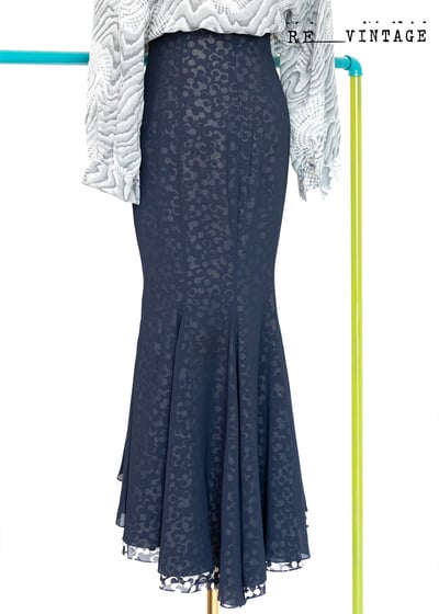 花兒美人魚深藍色高腰裙（25"）6