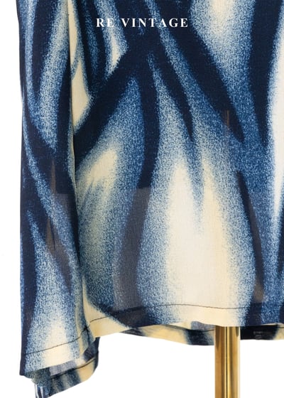 藍流波紋優雅流向洋裝6