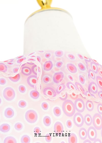 粉紅水波點點雪紡洋裝6