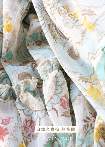 沖繩玻璃寶石色圖騰雪紡洋裝17