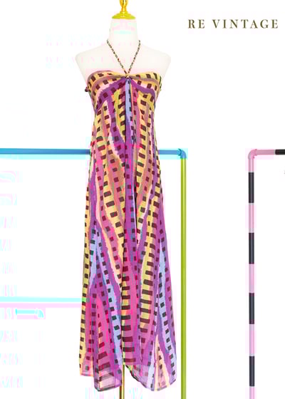 『歐洲寶物』Color Wave 格紋長洋裝1