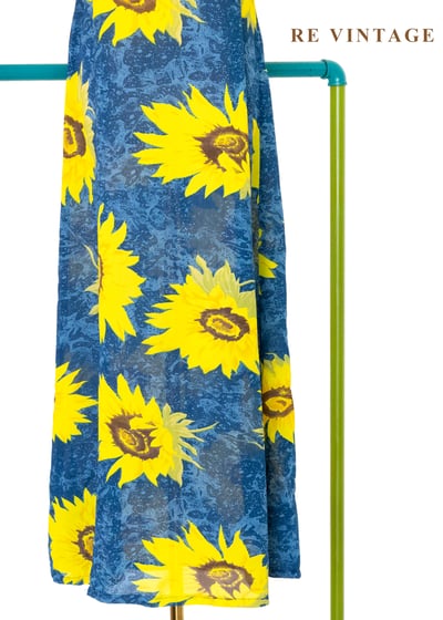 盛夏向日葵 - 海水藍無袖長洋裝4