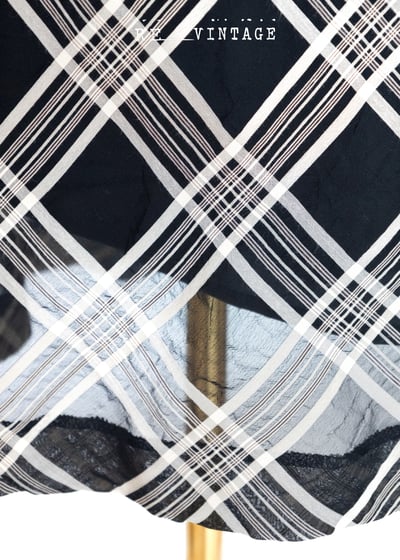 黑白黑白菱格長裙5