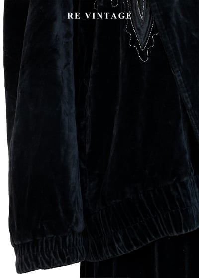 花羽輪廓黑絨深處外套8