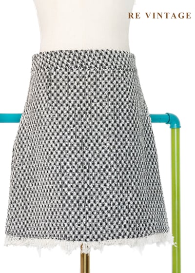 黑白交織小格粗花呢短裙（25"）7