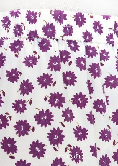 紫色小花寬版褲褲（32-34"）4