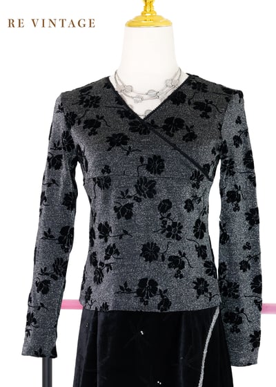 閃閃發光黑玫瑰長袖上衣1