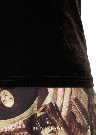 必備單品 - 小花亮鑽巧克力色絨布背心4