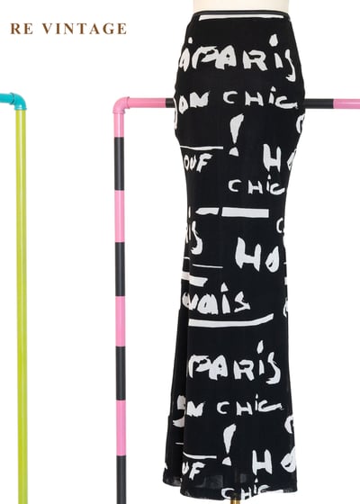 塗鴉夜行黑網紗美人魚長裙（20-25"）7