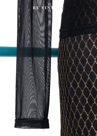 前衛的毛絨霸道線條網紗上衣4