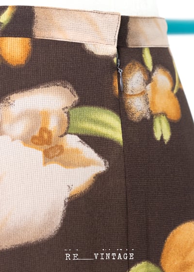 橘子咖啡色小花長裙7
