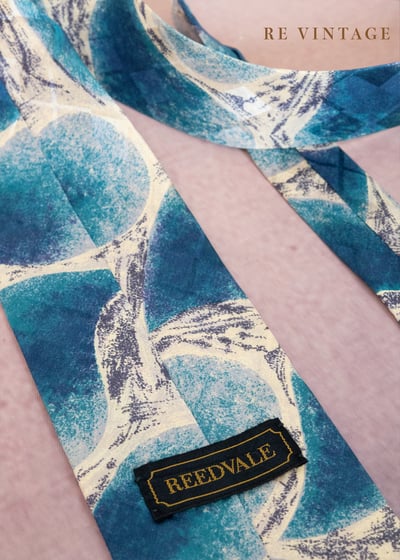 月球水波流動定靛藍色領帶4