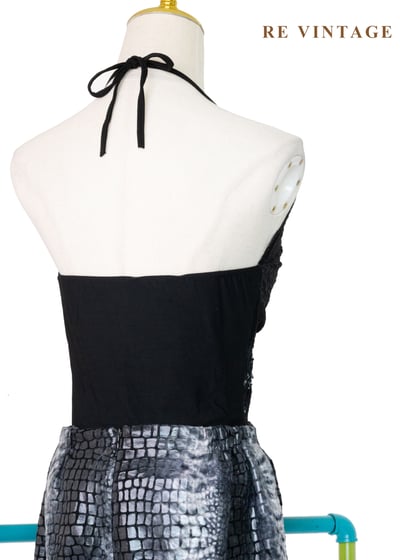 星空下的黑蕾絲與亮片繞頸背心8