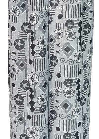 摩登時代爵士圖騰滿版印花高腰寬褲（25"）12