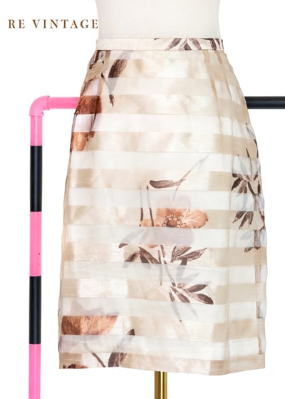 金黃色若隱若現小花短裙（27"）7