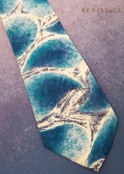 月球水波流動定靛藍色領帶6