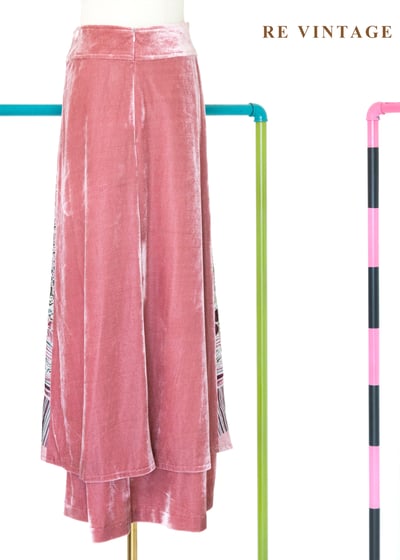 粉紅植物園絨布長裙（27"）11