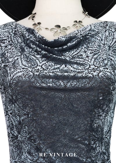 銀葉繁花 - 垂墜領絨布上衣4