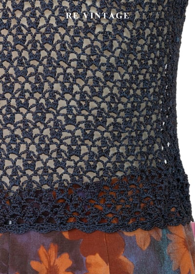 藍橘光澤鉤花編織背心10