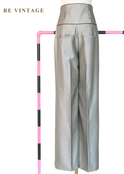 質感單品 - 摩登斜紋光影高腰雙排釦長褲（24"）8