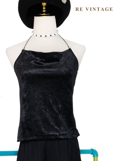 質感單品 - 繞頸絨布露背背心6