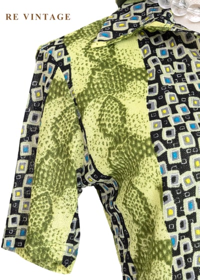 Psychedelic Rock 黃綠色蛇紋的變奏曲上衣5