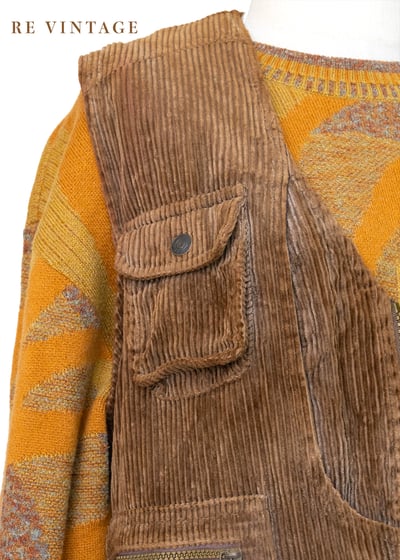 巧克力色燈芯絨帥氣背心4