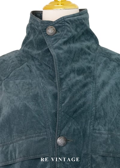復古孔雀綠工裝夾克外套3