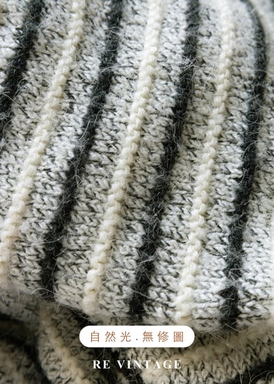 鹽系少女灰白線條針織毛衣13