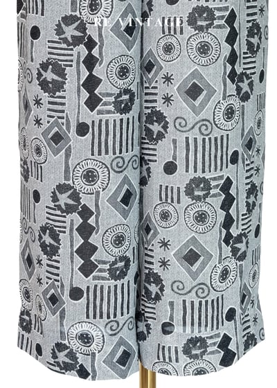 摩登時代爵士圖騰滿版印花高腰寬褲（25"）4