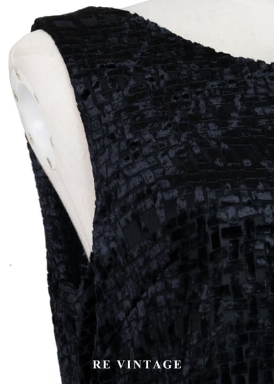 織紋格紋迷宮黑絨長洋裝7