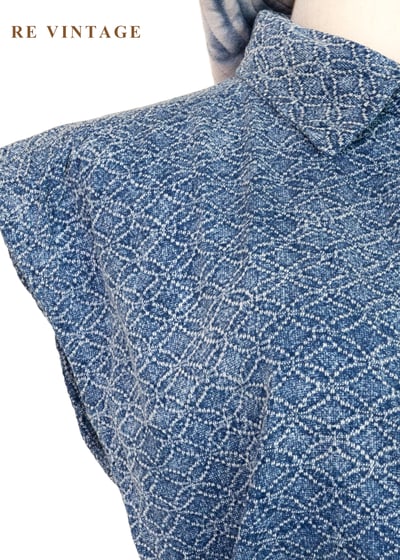 靛藍幾何紋理寬版上衣4