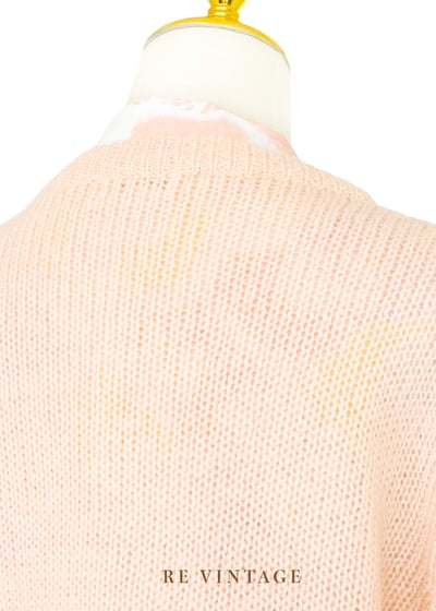 甜美の桃子色毛線花刺繡針織毛衣11