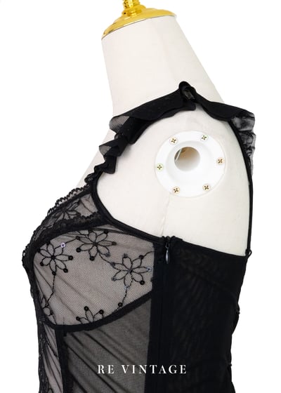 繁星花朵閃亮起舞黑蕾絲背心9