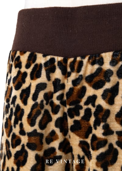 短毛絨布豹紋喇叭褲（27")5