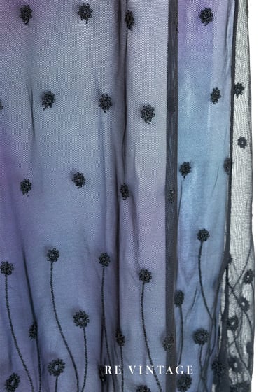 Black Flower 網紗雙色光影長洋裝7