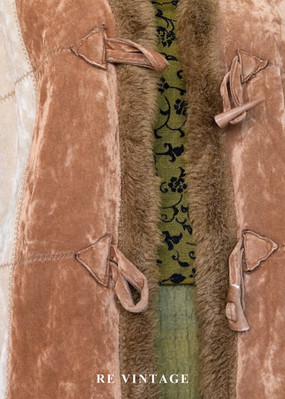 Caramel Field 焦糖色毛絨交錯背心7