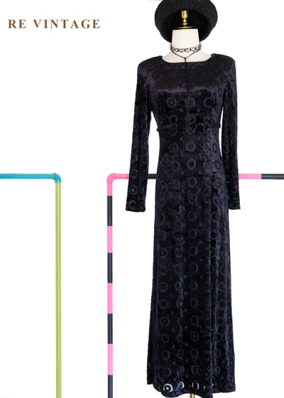 圓的哲學 - 紫光絨布長洋裝1