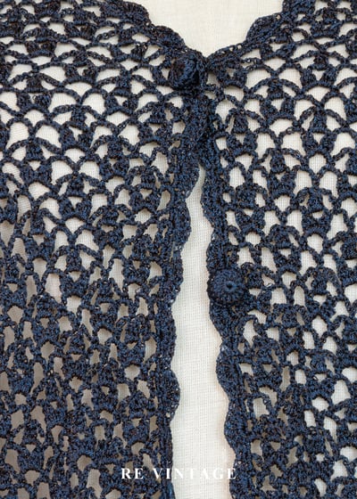 藍橘光澤鉤花編織背心6