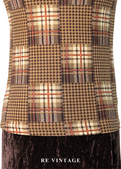 時光棋盤英倫復古千鳥格紋背心3