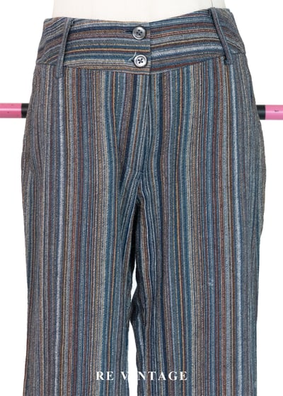 時空經緯 - 復古彩條微喇叭長褲（28"）3